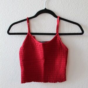 Brandy Melville Izzy Tank Top Red ruched bows one size